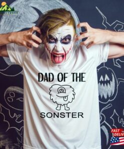 Dad Of Monster Son Sonster Funny Halloween Costumes For Man Cute Cool Matching Couple Family Tee Mama Papa Parent 2023 T-Shirt Hoodie