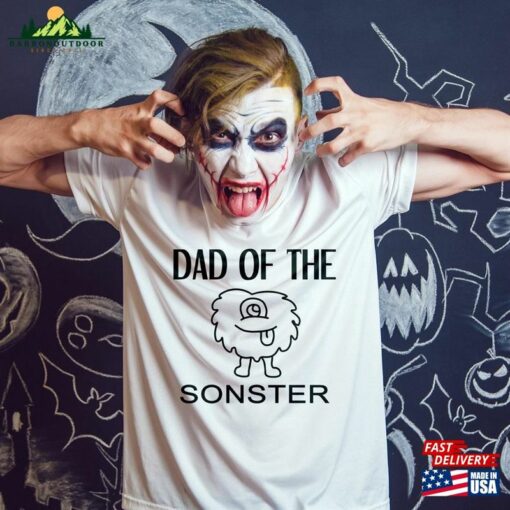 Dad Of Monster Son Sonster Funny Halloween Costumes For Man Cute Cool Matching Couple Family Tee Mama Papa Parent 2023 T-Shirt Hoodie