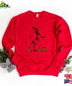Dancing Skeleton Sweatshirt Halloween 2023 Shirt For Group Pumpkin T Shirt Unisex 3
