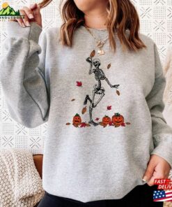 Dancing Skeleton Sweatshirt Halloween 2023 Shirt For Group Pumpkin T Shirt Unisex 4
