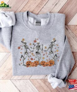 Dancing Skeleton Sweatshirt Halloween Pumpkins Shirt Classic 3